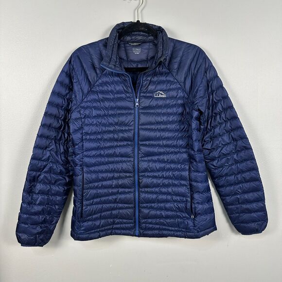L.L. Bean Womens XS Ultralight 850 Down Sweater Coat Jacket Blue Quilted Outdoor - Picture 1 of 4